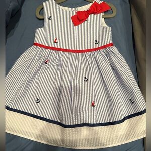 Rare Editions size 2t beautiful seersucker nautical dress, perfect condition!!
